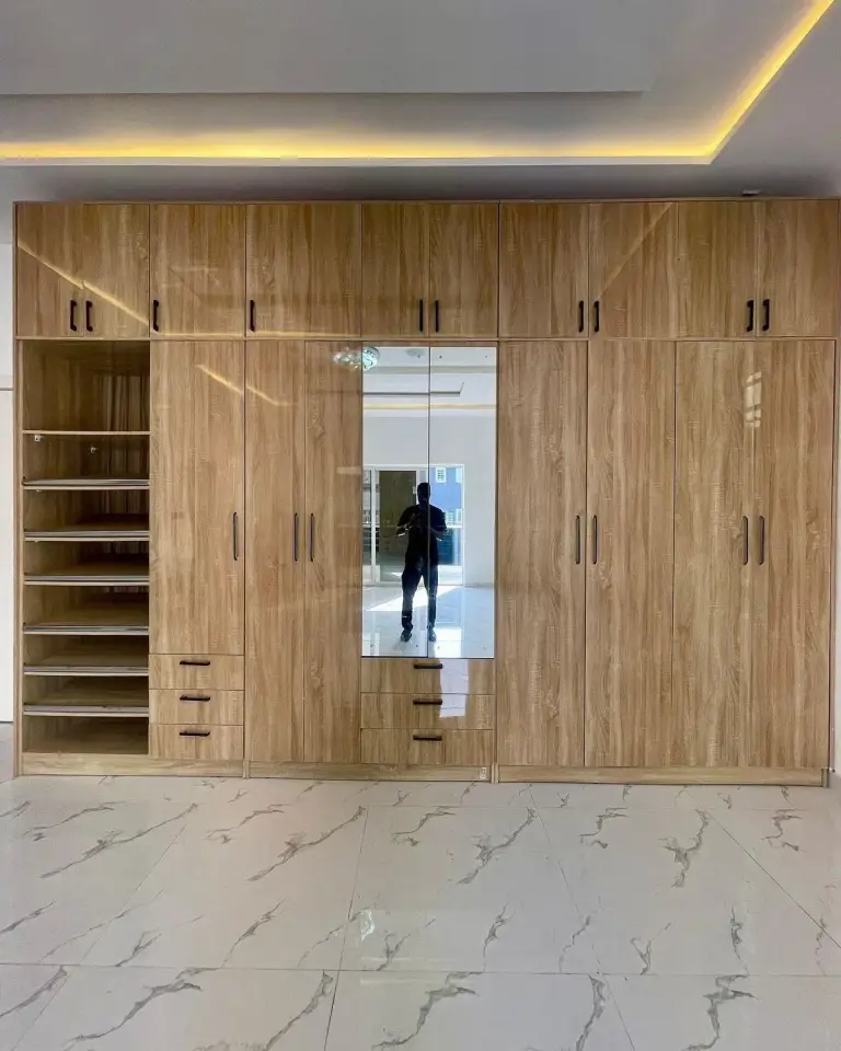 Furniture assembly projects: wooden wardrobe wall