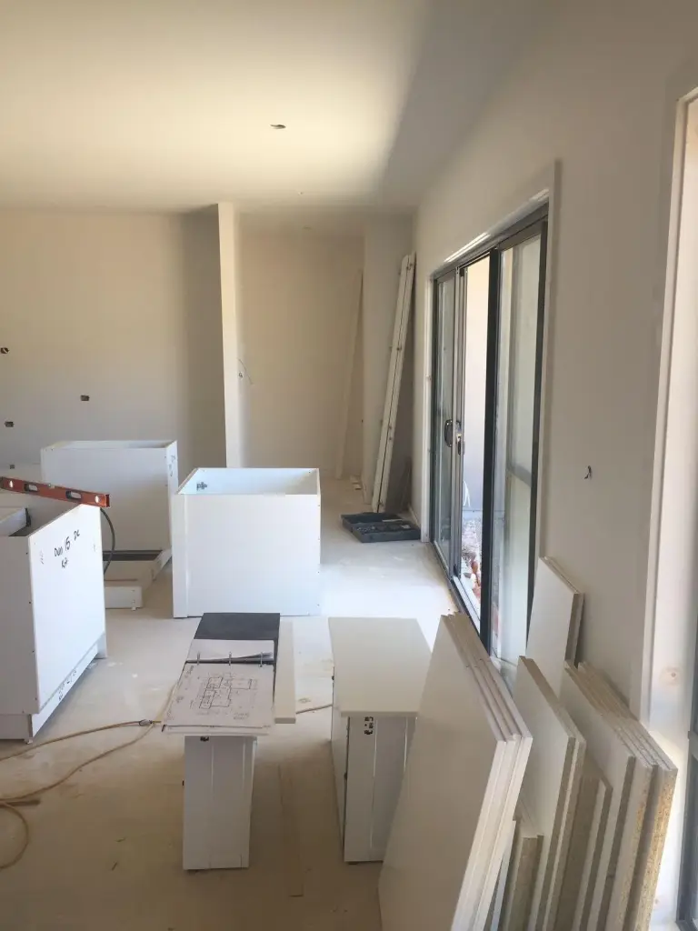 Furniture assembly projects: empty room before assembly