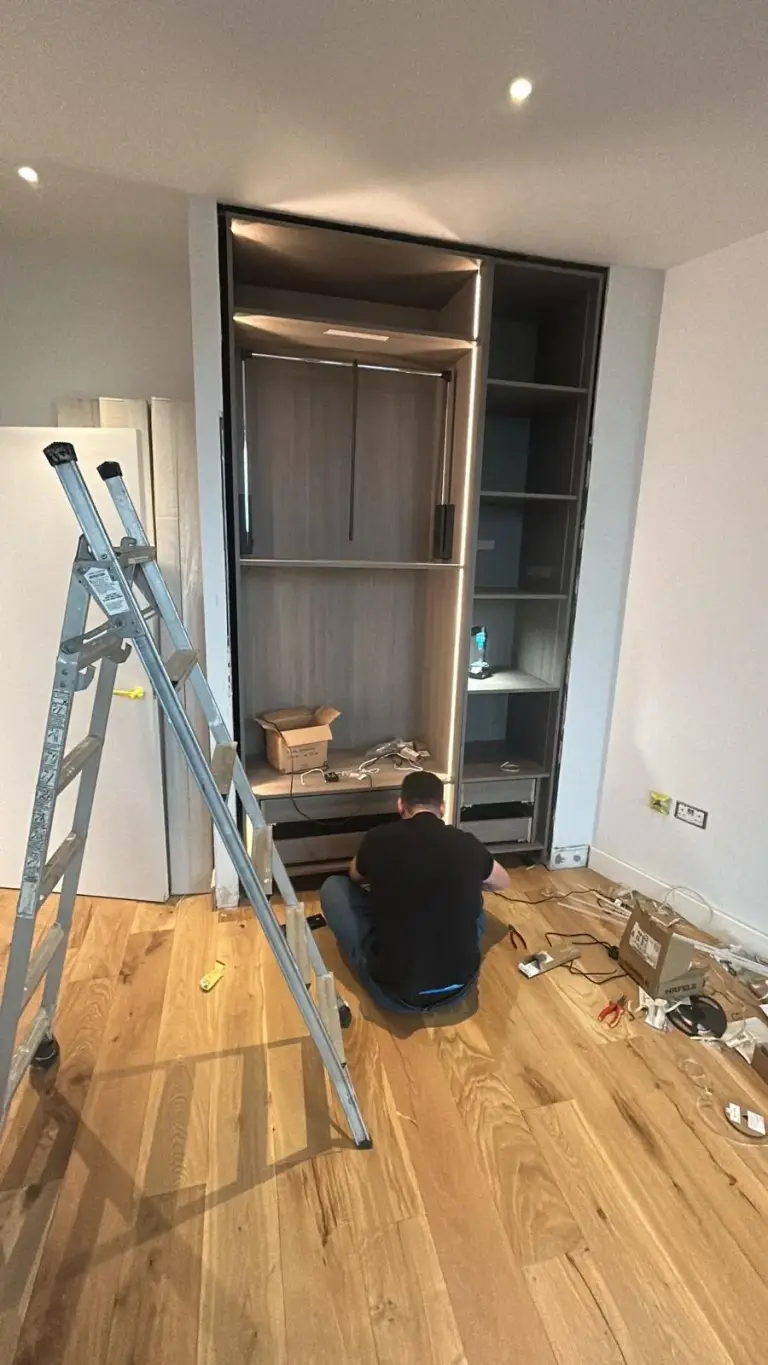 Furniture assembly projects: during assembly